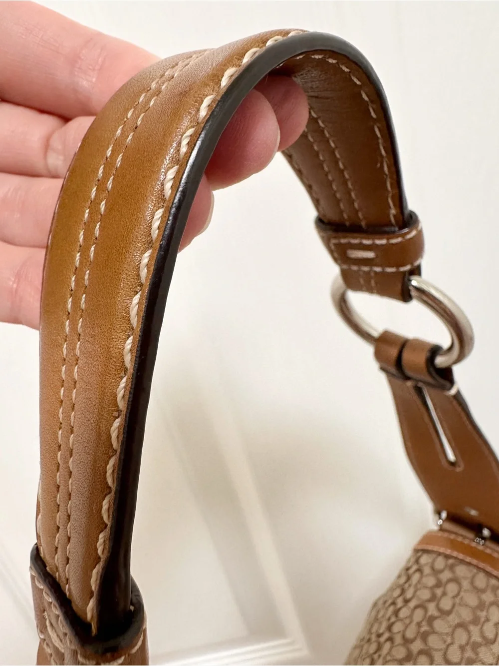 Coach Soho Buckle Flap Medium Shoulder Bag Mini Signature Jacquard Y2K